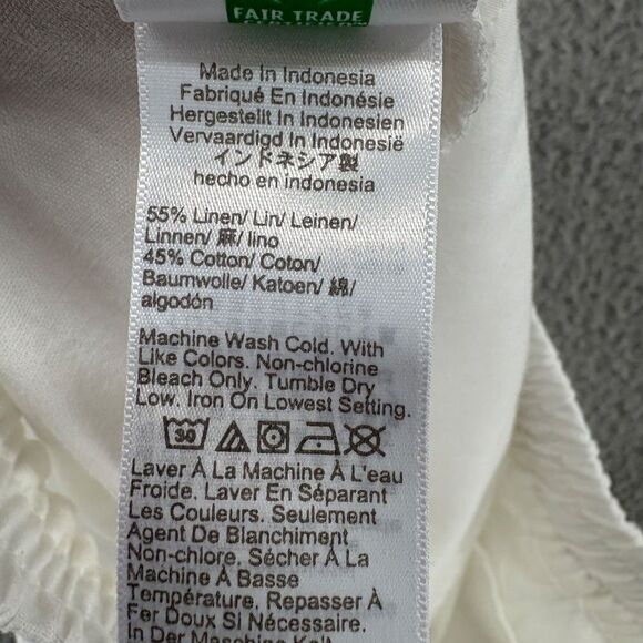 J.Crew Factory Linen Blend Slim Wide Leg Drawstring Pant Holiday CG402 White 2 - Picture 13 of 15